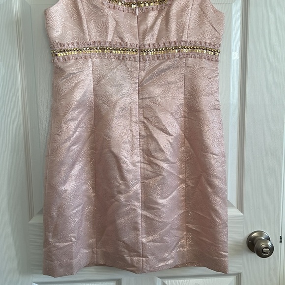 Elegant Pink Sleeveless Dress with Gold Accents LILLY PULITZER size 12 NWT - Picture 4 of 6